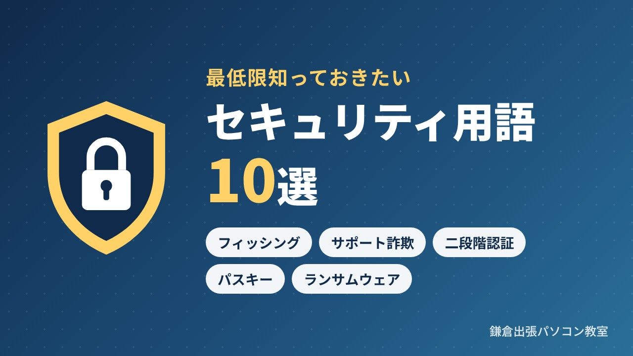 最低限知っておきたいセキュリティ用語10選（フィッシング・サポート詐欺・二段階認証・パスキー・ランサムウェア）